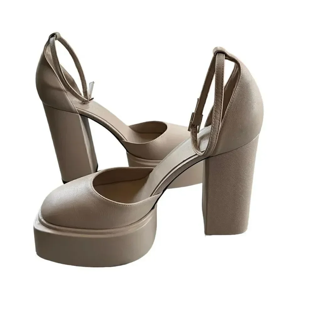 3juin Ambra closed-toe platform leather sandals 10